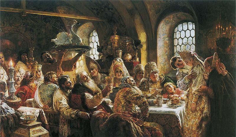 Konstantin Makovsky Boyar wedding feast Sweden oil painting art